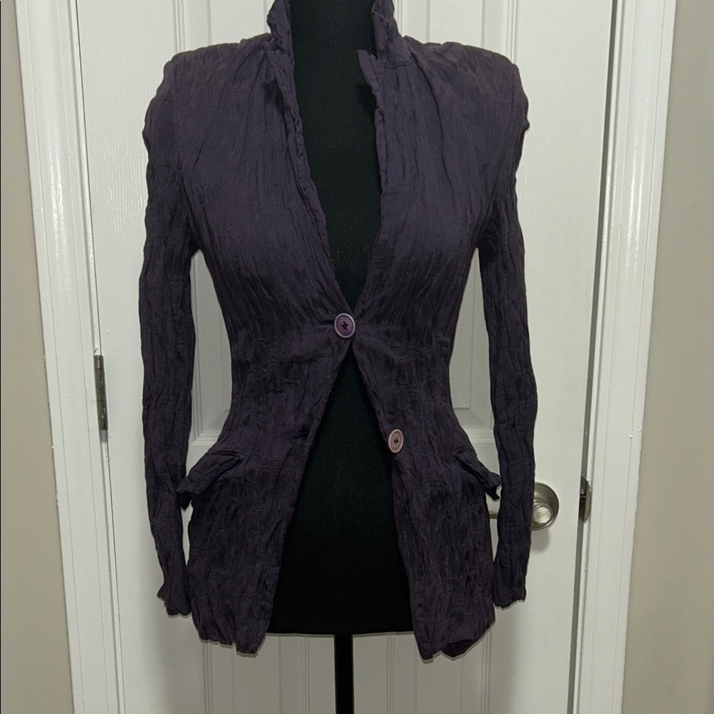 PIAZZA SEMPIONI | XS | Elegant Purple Women's Lightweight Blazer